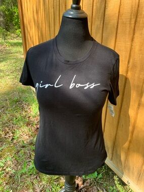 The Limited Black Tee with White "girl boss" Script